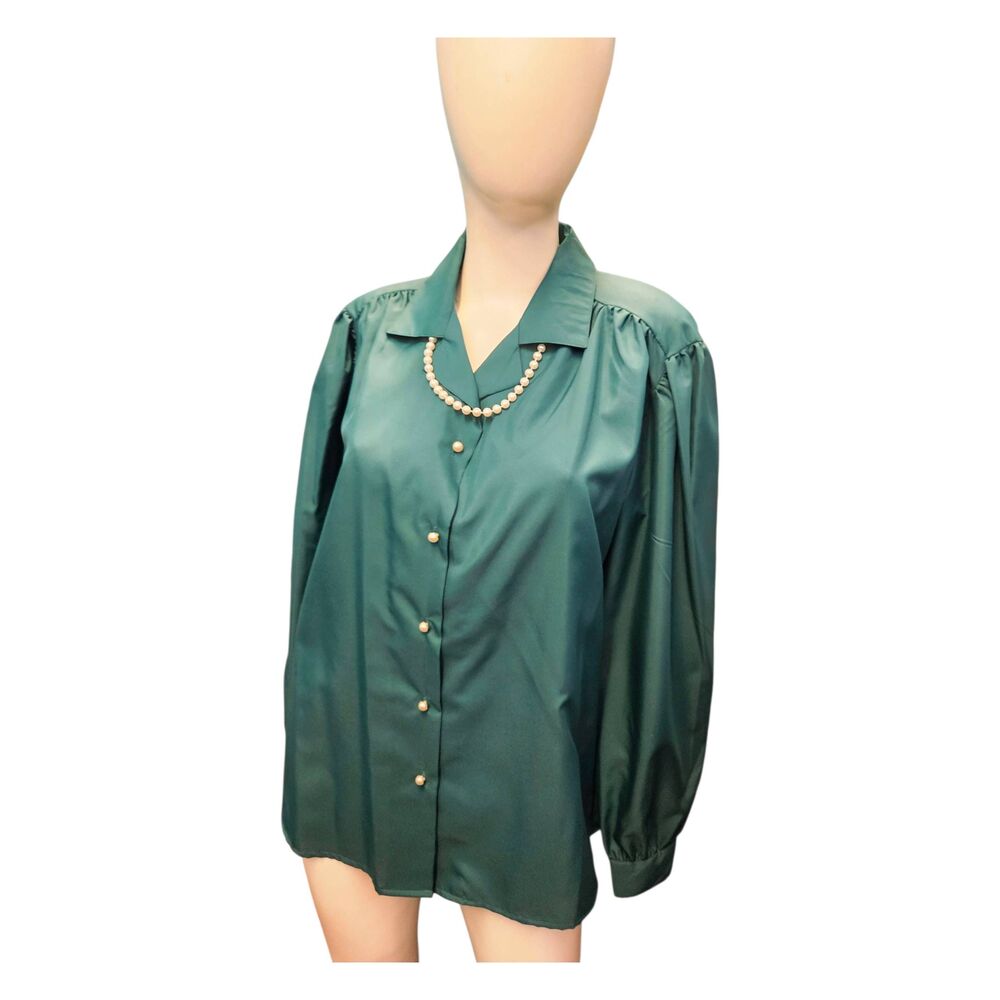 Bentley Vintage Green Blouse Womens Size XL NEW TAGS